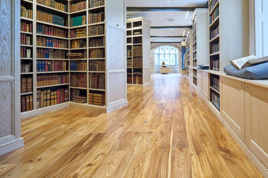 elm flooring in library