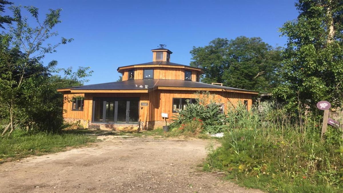 cedar clad octagonal house