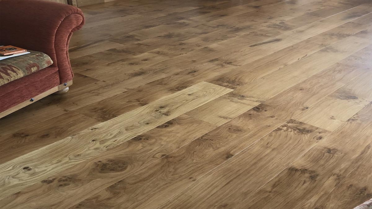 engineered oak flooring with lots of character in the grain in sitting room