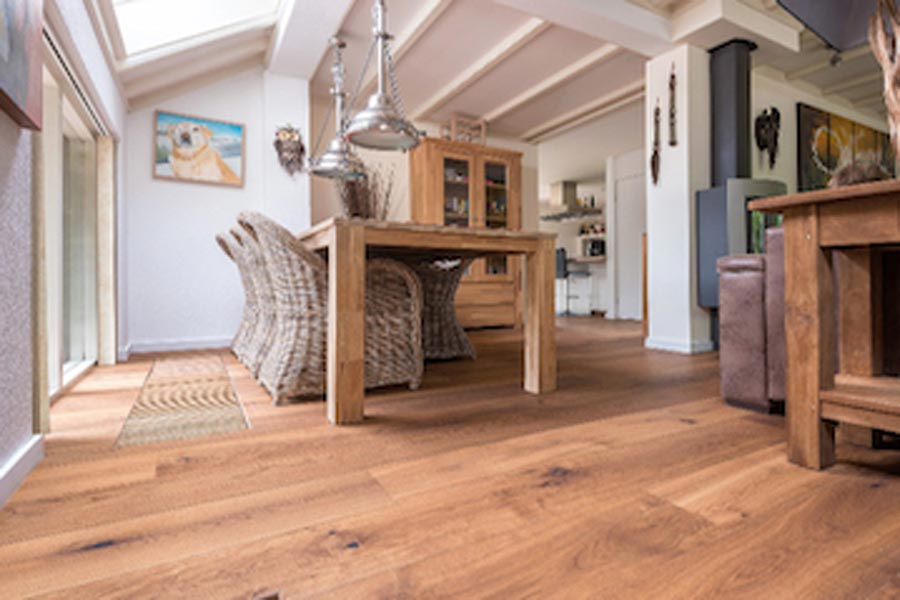 Engineered oak flooring in home