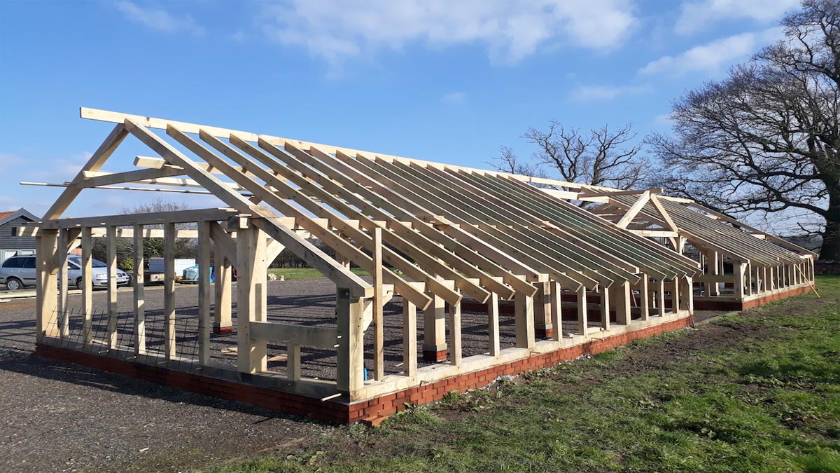 roof trusses of frame of cart lodge