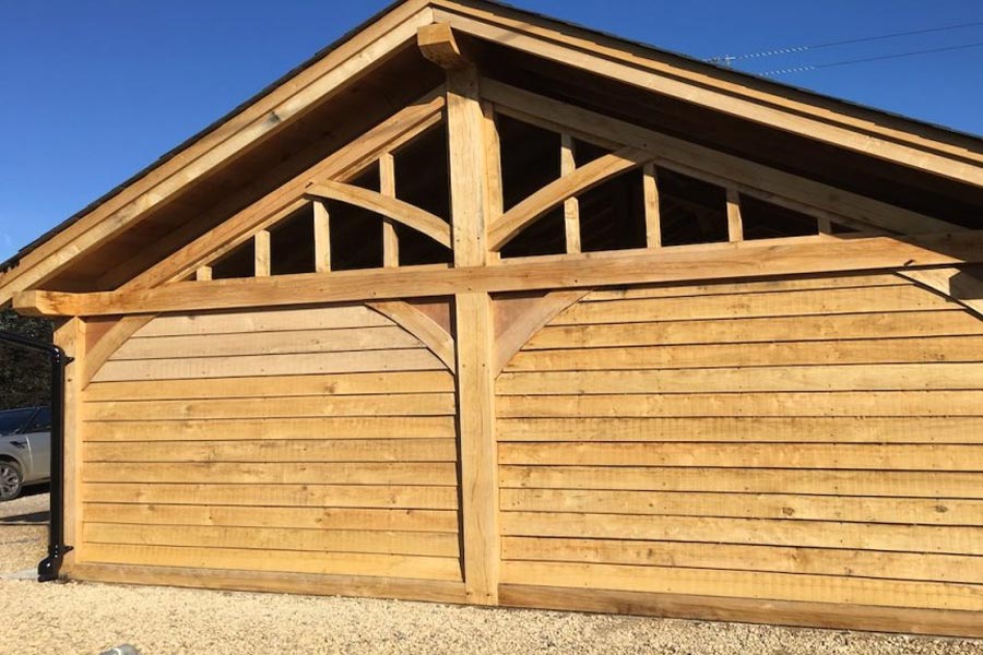 feather edged oak cladding