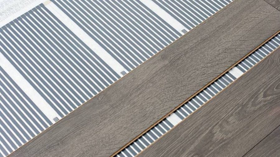 engineered floor boards on top of electric matting for underfloor heating